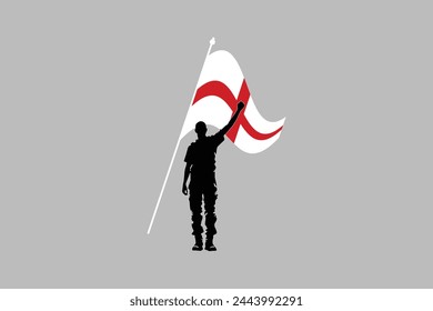 A Man with England flag, The flag of England, England national Flag Vector illustration, Standard color
