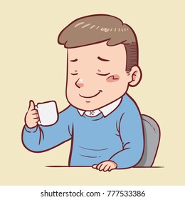 man enjoying cup of coffee