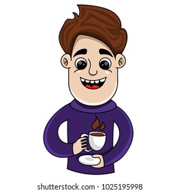 Man enjoying cup of coffee vector image