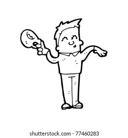 man enjoying a cup of tea cartoon