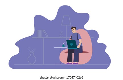 a man enjoying do the job at home during self isolation