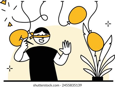 Un hombre disfruta jugando con globos 