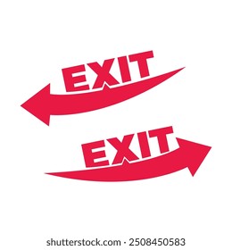 Man enters and exits room door. Entry and exit sign. Vector