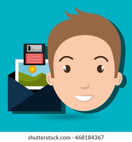 man envelope floppy photo vector illustration graphic