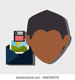 man envelope links photo vector illustration graphic