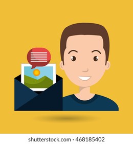 man envelope links photo vector illustration graphic