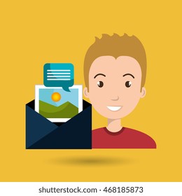 man envelope links photo vector illustration graphic