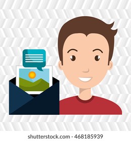 man envelope links photo vector illustration graphic