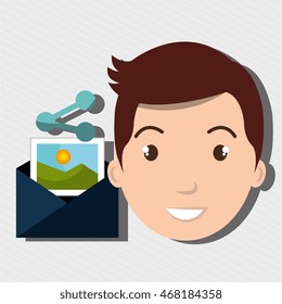 man envelope share photo vector illustration graphic