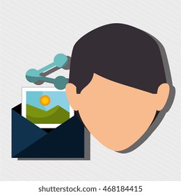 man envelope share photo vector illustration graphic
