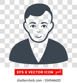 Man EPS vector icon. Illustration style is flat iconic smooth blue symbol on chess transparent background.