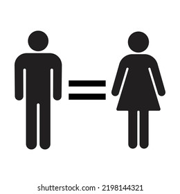 Man Equal To Woman Gender Equality Concept Design.Vector Illustration in Flat Style Design