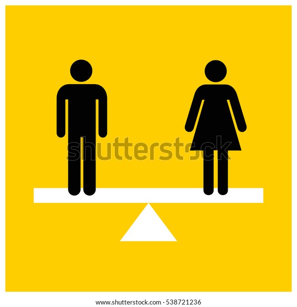 Man Equal Woman On Scale Gender Stock Vector Royalty Free 538721236 0009