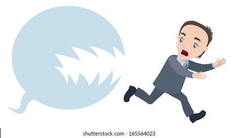 man escapes from evil comic baloon