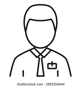 Man estimator icon. Outline man estimator vector icon for web design isolated on white background
