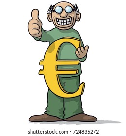 Man with euro sign
