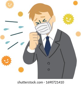 man european western mask virus cough sneeze