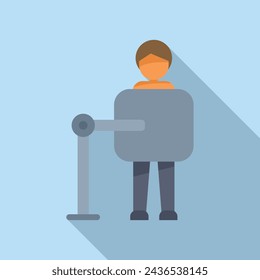 Man examination person icon flat vector. Operating client. Thorax beam