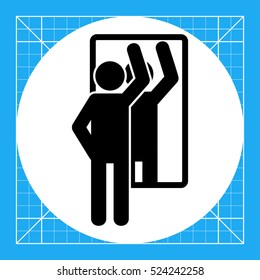 Man Examining Himself in Mirror Icon
