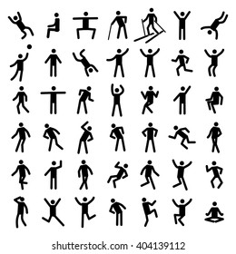 Man excercise icon set vector 