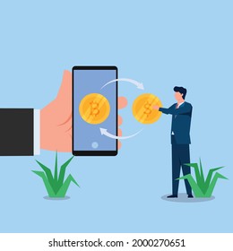 Hombre canjea moneda de criptografía por teléfono