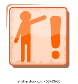 Man and the exclamation mark