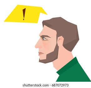 Man with an exclamation point