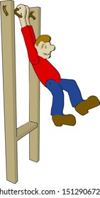 Man exercise toy, illustration, vector on white background.