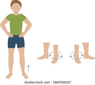 Man exercising feet and ankles - illustration