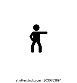 Mann, der ein Symbol einzeln auf weißem Hintergrund ausübt