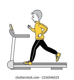 A man exercising on a treadmill.
