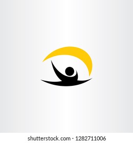 man exercising stretching logo vector icon design