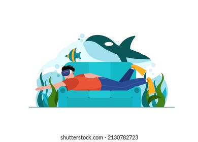 A man experiencing Virtual Sea tour