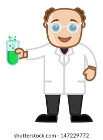 Man Experimenting with Chemicals - Office Character Vectors
