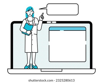 A man explaining something on a computer monitor