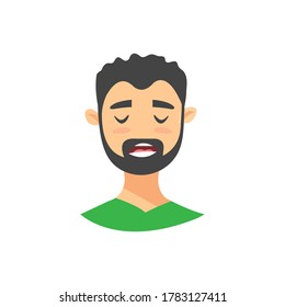 Man Explaining.flat vector graphic in white background