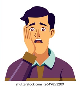 Man expressing disappointment with a facepalm gesture