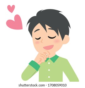 man expression and emotions,enchanted and love