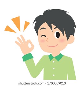 man expression and emotions,OK and good