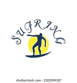 Man extreme surfer riding on big ocean wave