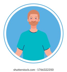 man with eyes closed, meditation, healthy lifestyle