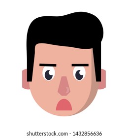 Man face angry head character cartoon vector illustration graphic design
