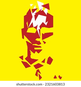Man face art by illustration. Creative design made for t shirt printing, logo and many others.