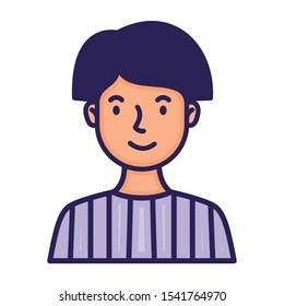 man face avatar character fill style vector illustration design