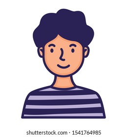 man face avatar character fill style vector illustration design
