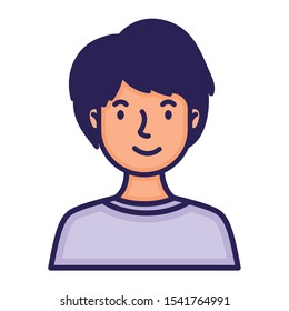 man face avatar character fill style vector illustration design