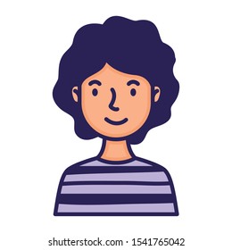 man face avatar character fill style vector illustration design