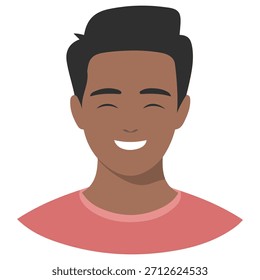 Ilustración vectorial aislada del avatar de la cara del hombre sobre fondo blanco