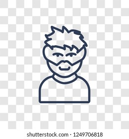 Man face with beard icon. Trendy linear Man face with beard logo concept on transparent background from People collection