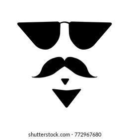 Man face with beard vector icon illustration isolated on white background